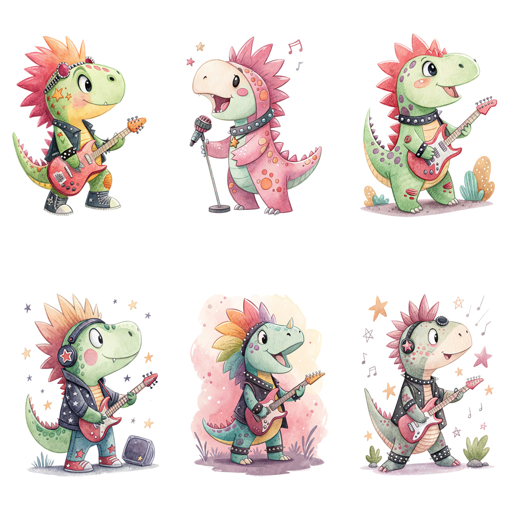 3D Printing Guitar - 15cm Punk Guitar Rock Star Dinosaur