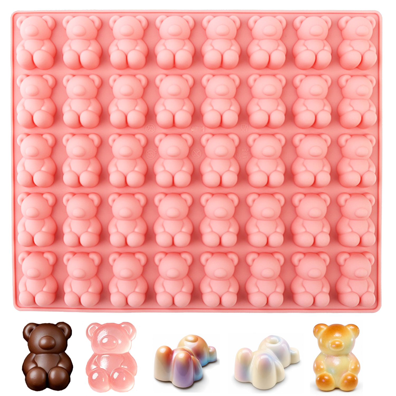 3D Printing With Silicone - 40-Cavity Bear-Shaped Silicone Mold 3D Cartoon
