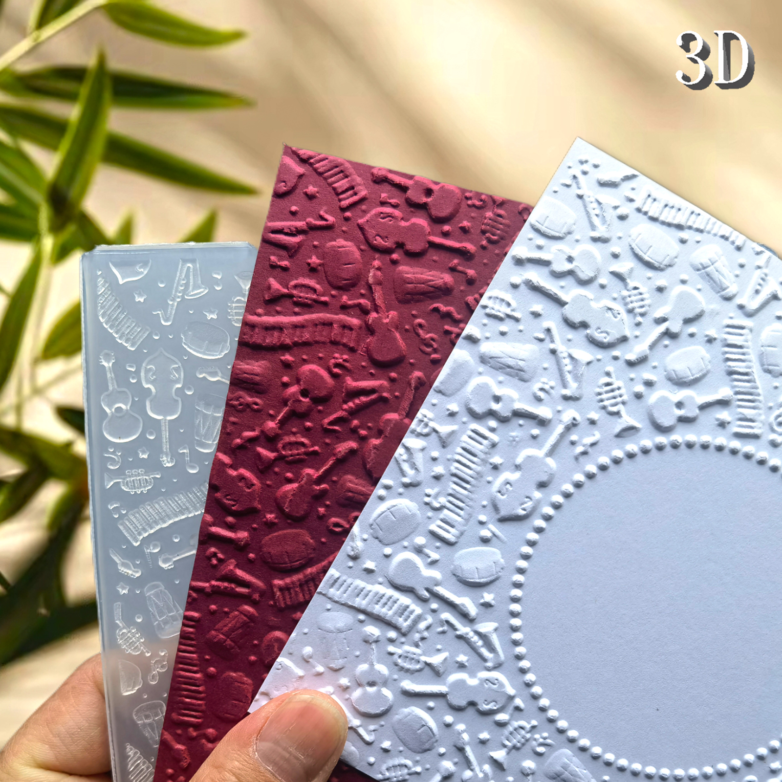 3D Printing With Pp - 3D Embossed Folder - White, Music