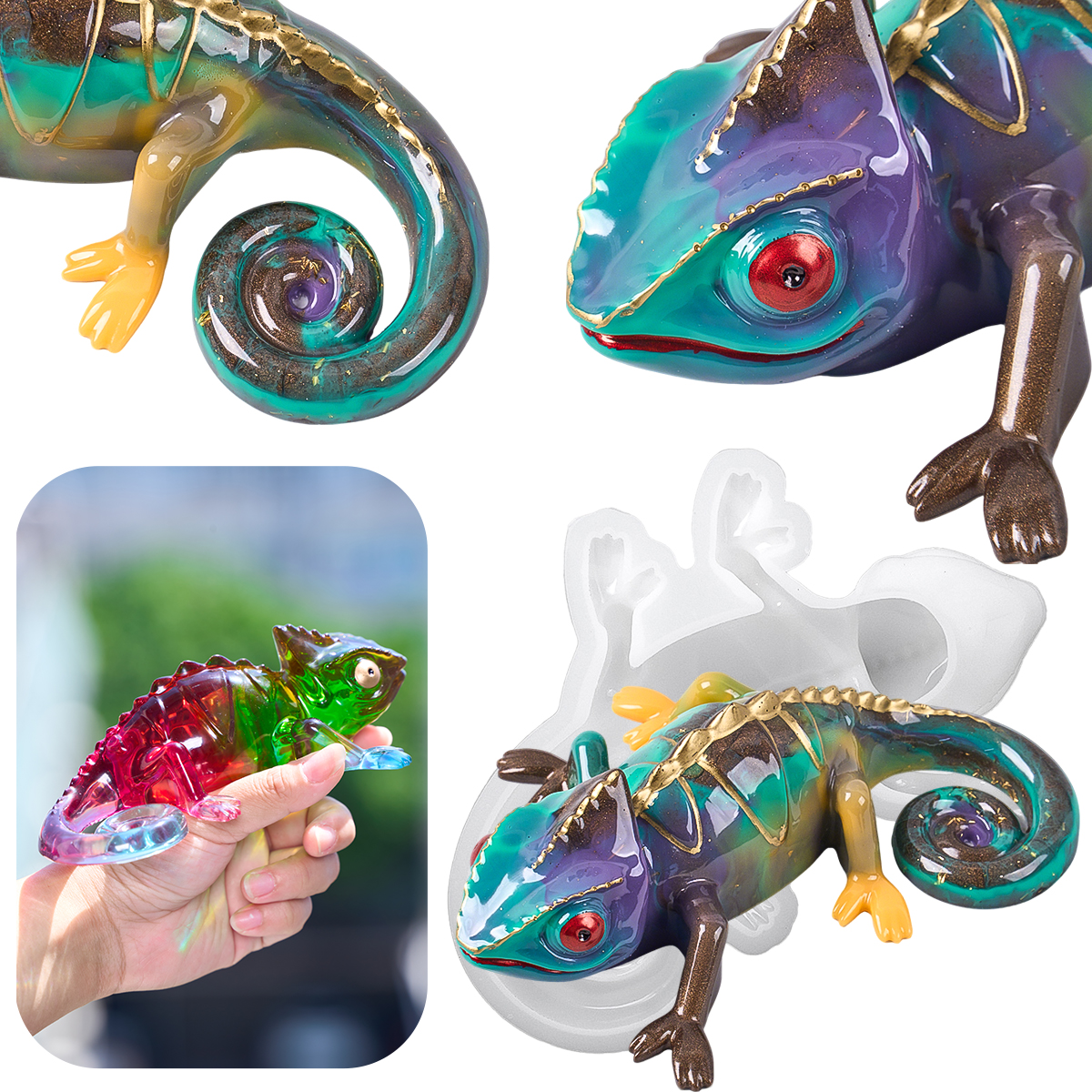 17cm 3D Chameleon Lizard Silic - 3D Printing With Silicone avis et prix