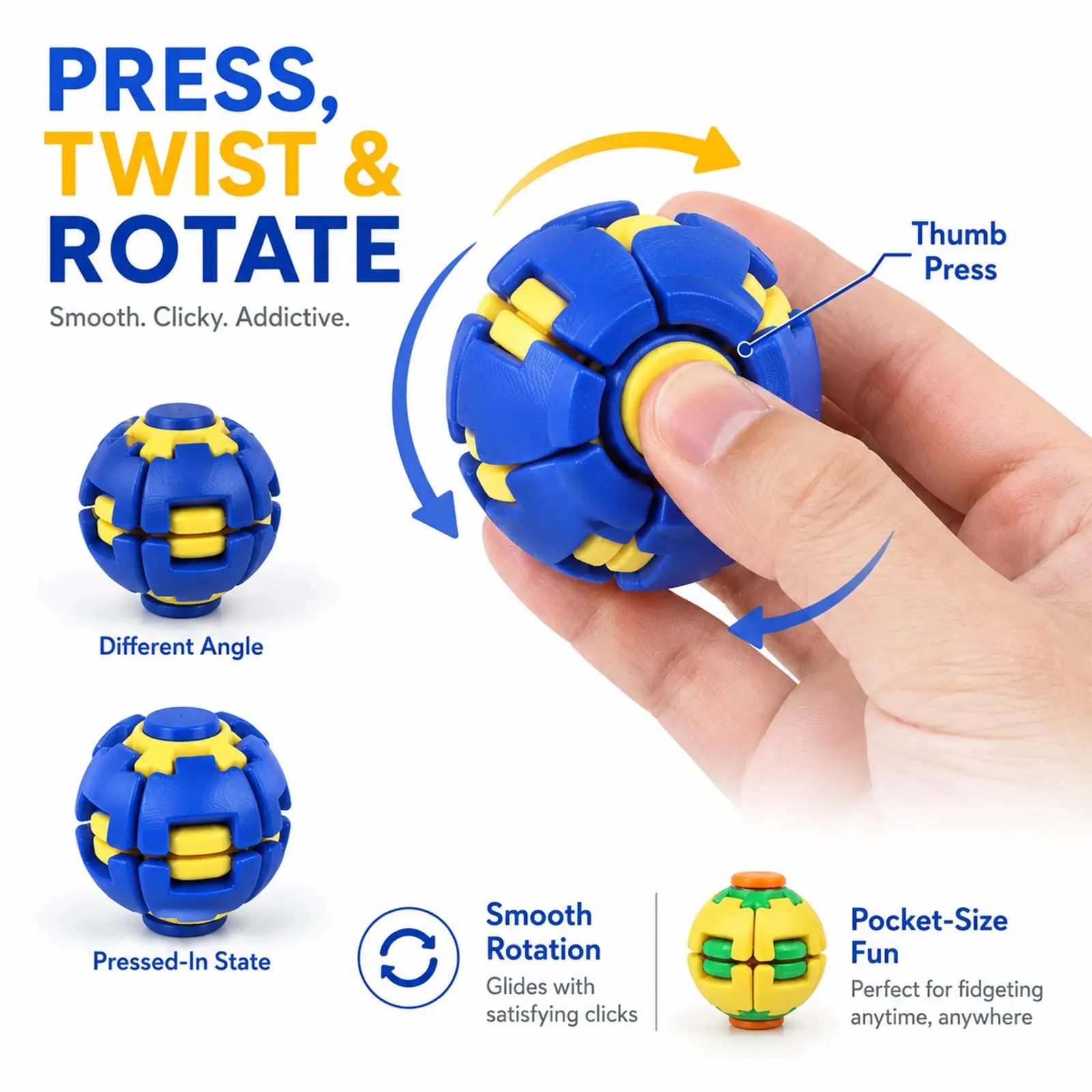 3D Printed Fidget Ball Toy, Sm - 3D Printing Viral avis et prix