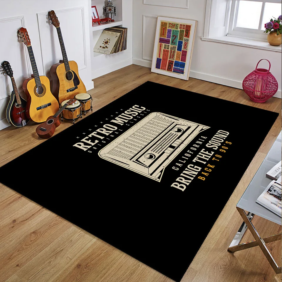 Retro Music Rugs for Bedroom D - 3D Printing Guitar avis et prix