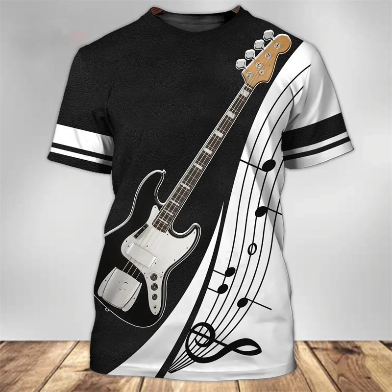 Fashion 3D Guitar Print T Shir - 3D Printing Guitar avis et prix