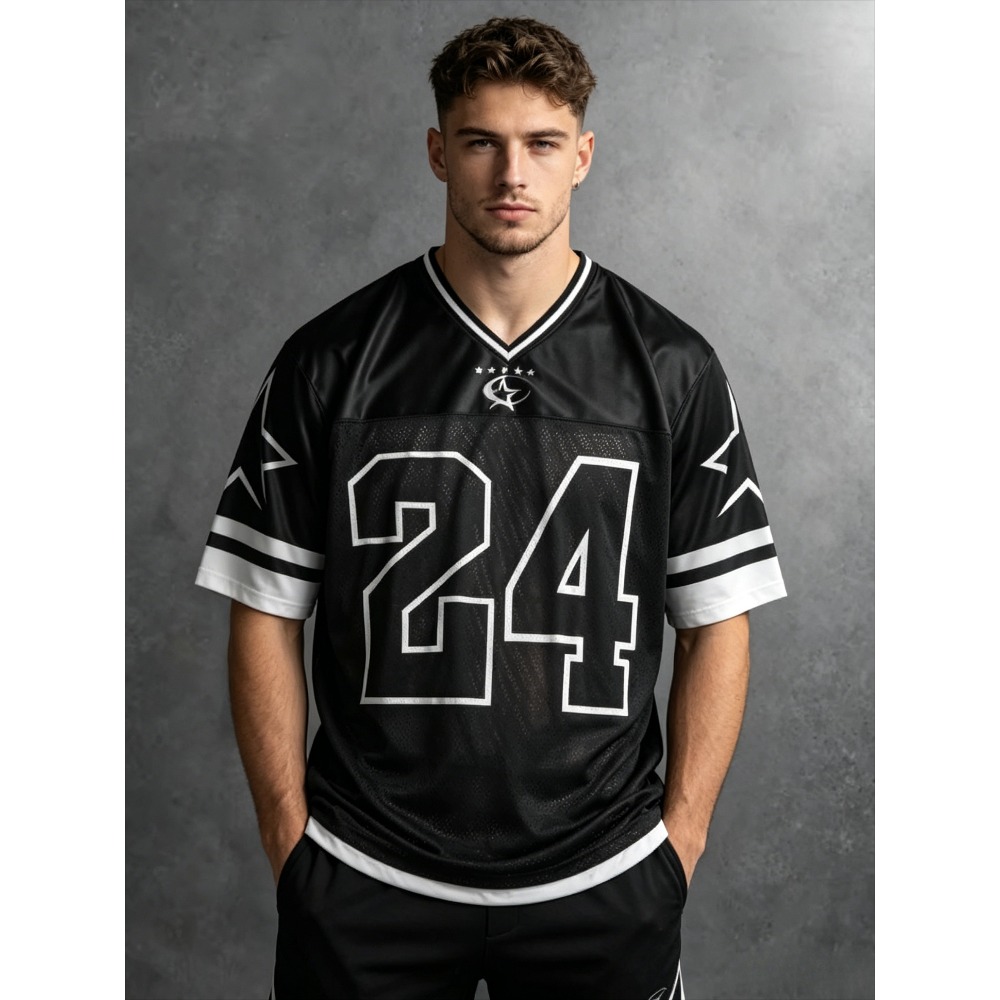 2026 Summer New Men's V-Neck T - 3D Printing Jersey avis et prix