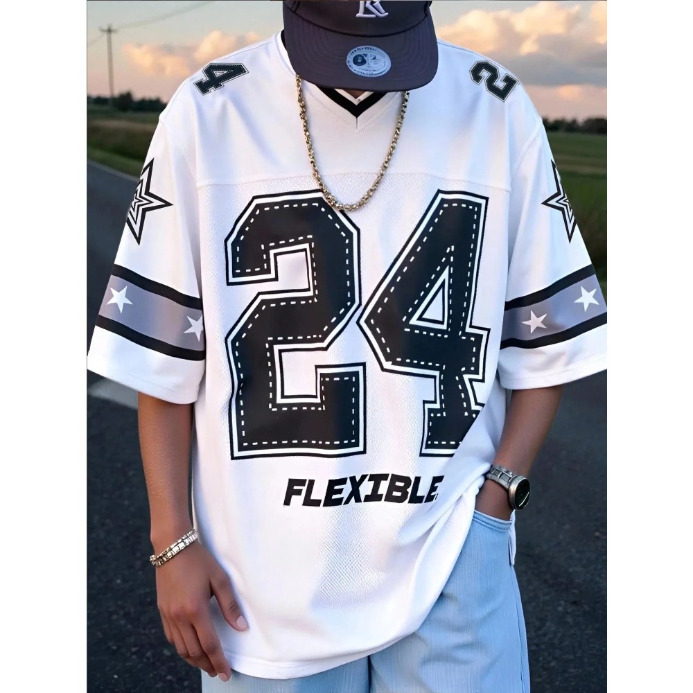 2026 Summer New Men's V-Neck T - 3D Printing Jersey avis et prix