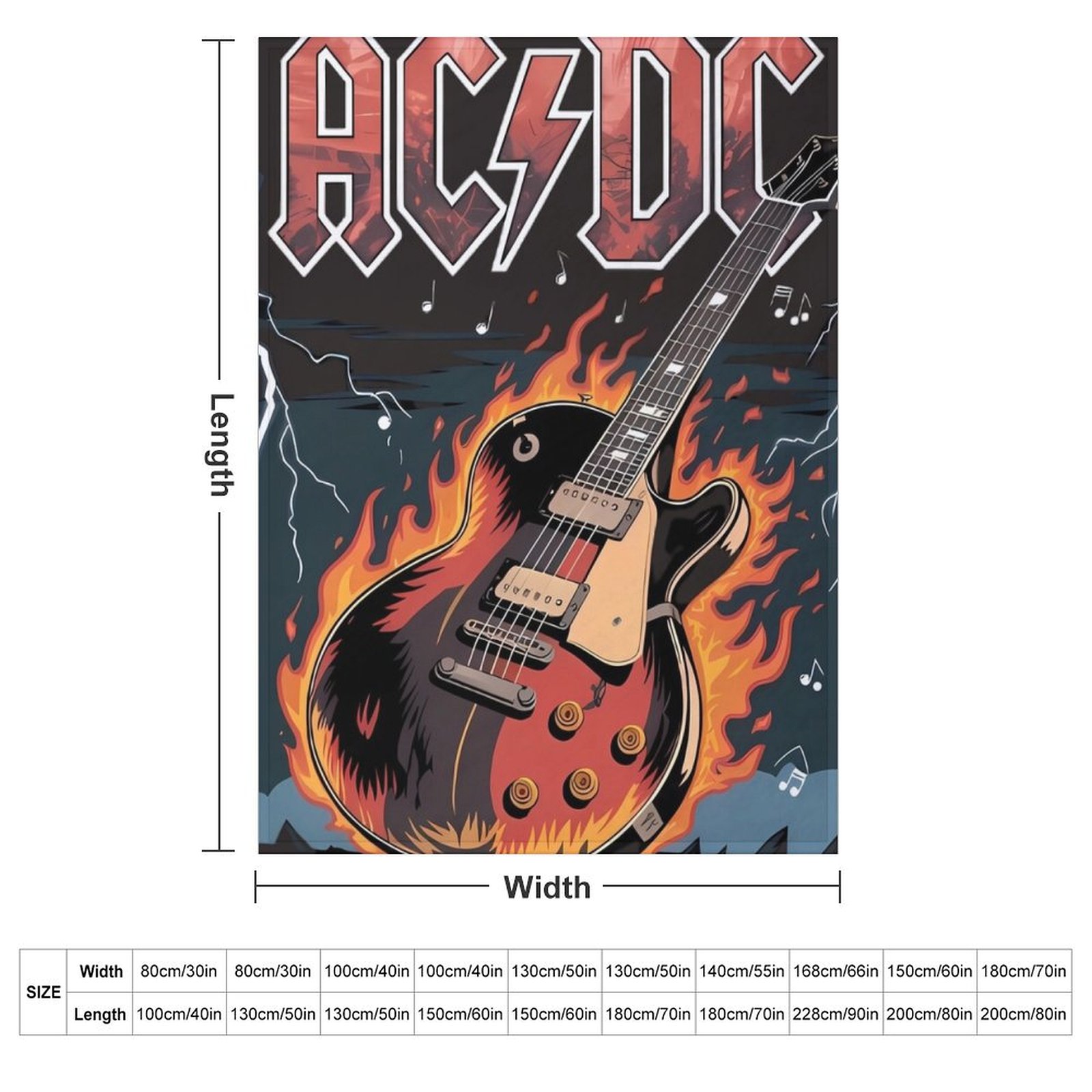 Rock 'n roll Guitar Throw Blan - 3D Printing Guitar avis et prix