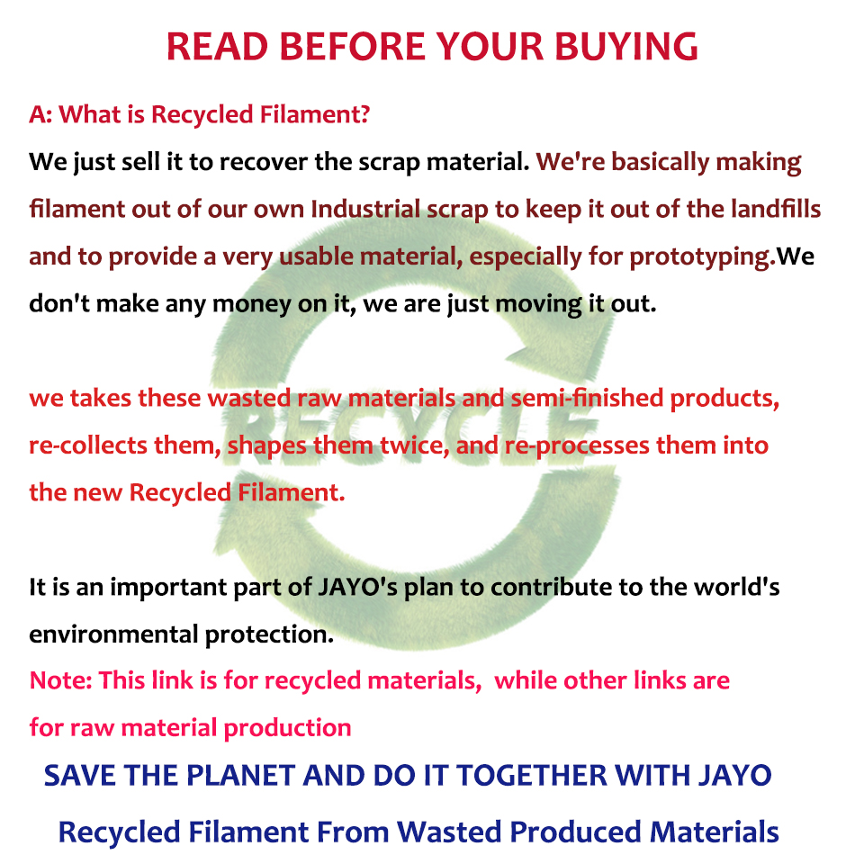 JAYO PLA/PETG/SILK PLA+/ PLA p - 3D Printing Waste avis et prix