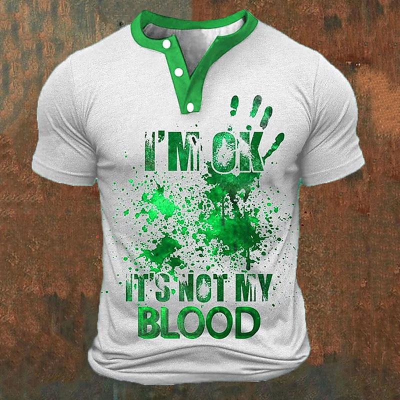 Funny 3D Letter Print Men's He - 3D Printing Jersey avis et prix