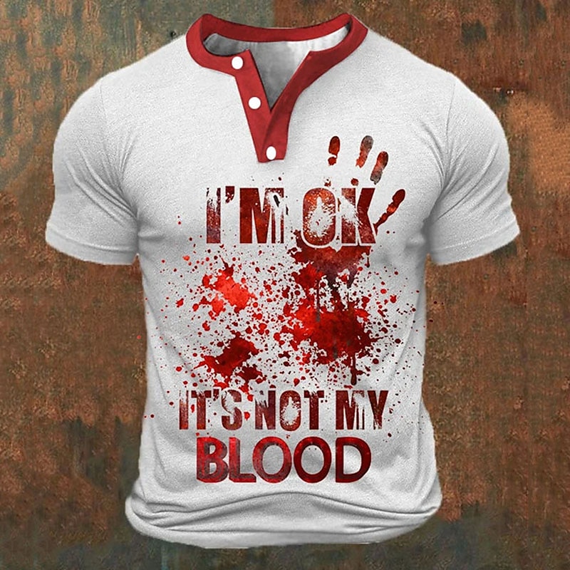 Funny 3D Letter Print Men's He - 3D Printing Jersey avis et prix